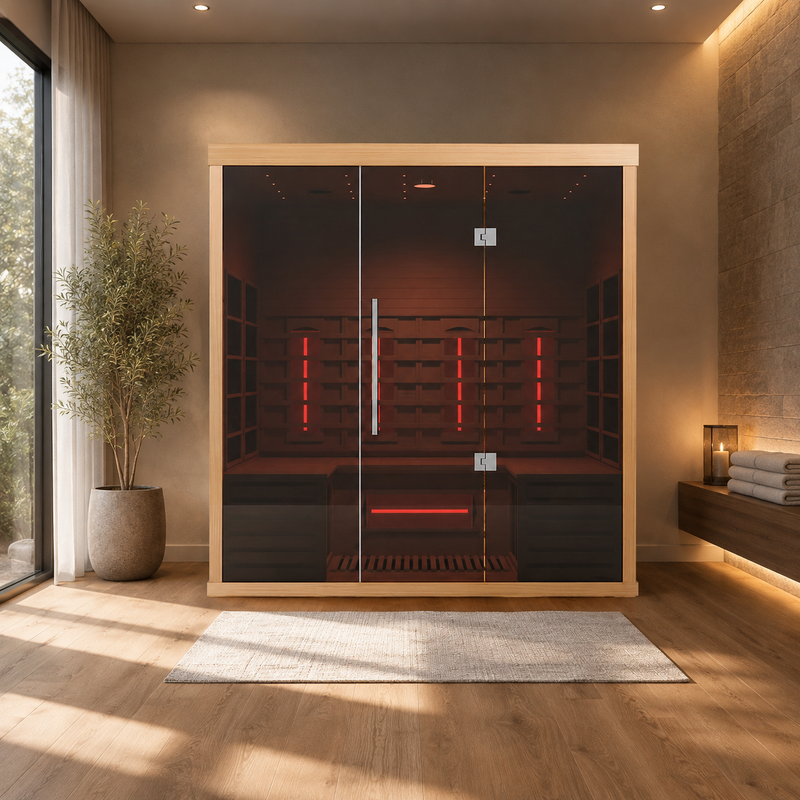 Home sauna interior illustrating residential sauna design